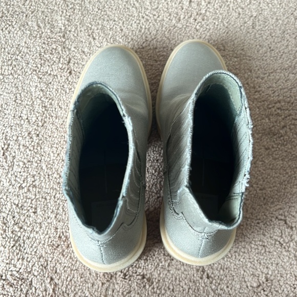 Dolce Vita Caster Heeled Ankle Booties Sage Canvas - Picture 8 of 10